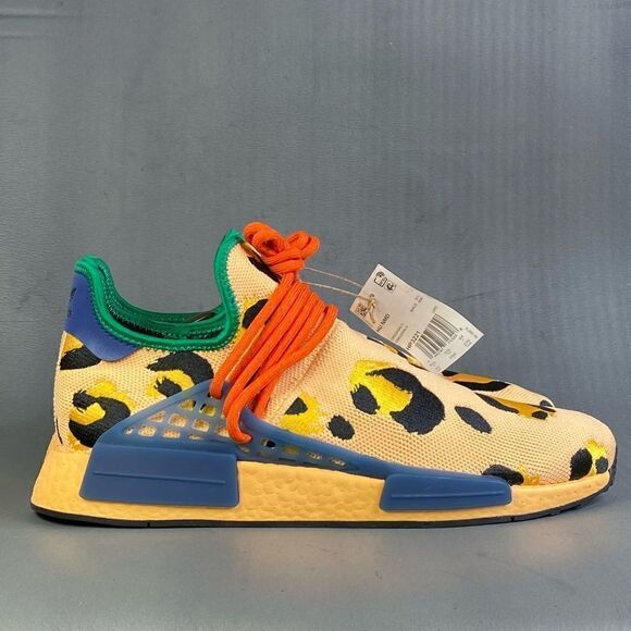 adidas Pharrell x NMD Human Race 'Animal Print - Pulse Amber' sneaker mens 10 - Picture 1 of 10